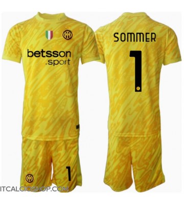 Inter Milan Yann Sommer #1 Portiere Seconda Maglia Bambino 2024-25 Manica Corta (+ Pantaloni corti)